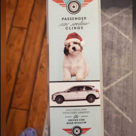 Joy Rider Santa Dog Window Cling - Picture 4 of 4